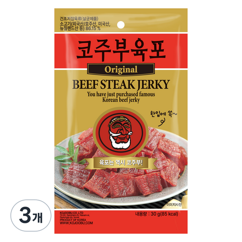 코주부 한입 육포 오리지널, 3개, 30g