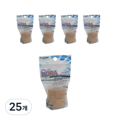밴드골드 자가점착붕대 코바 25mm 2p, 25개, BG-1