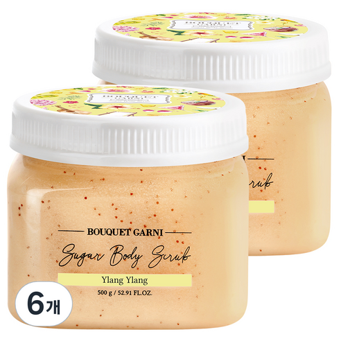부케가르니 슈가 바디스크럽 일랑일랑, 500g, 6개