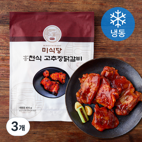 미식당 홍천식 고추장 닭갈비 (냉동), 400g, 3개