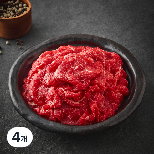 한우 2등급 불고기용 (냉장), 300g, 4개