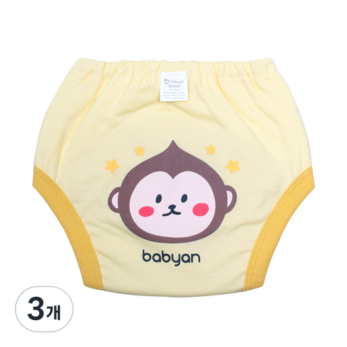 베이비앙 배변훈련팬티 5중방수, 몽키, 3개