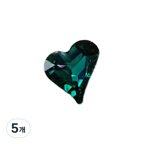 주앙오브제 누아르 하트 네일파츠, 5개, 05 짙은 녹색