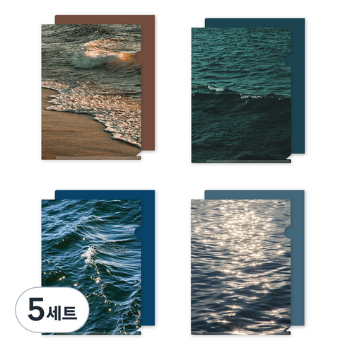 워너디스 미라이트 A4 L자 화일 4종 x 2p 세트, 01 윤슬, 5세트