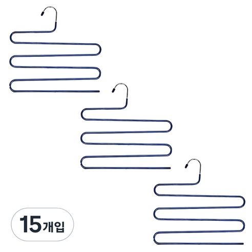 리벤스 논슬립 5단 바지걸이, 네이비, 15개