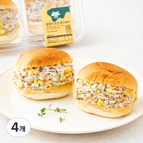 스윗밸런스 콘참치 모닝 샌드위치 2개입, 155g, 4개