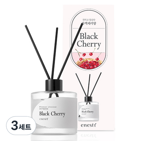 에네스티 디퓨저 200ml + 섬유 스틱 5p 세트, 블랙체리, 3세트