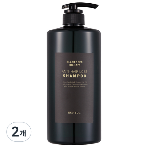 은율 블랙씨드 테라피 안티 헤어 로스 탈모샴푸, 1000ml, 2개