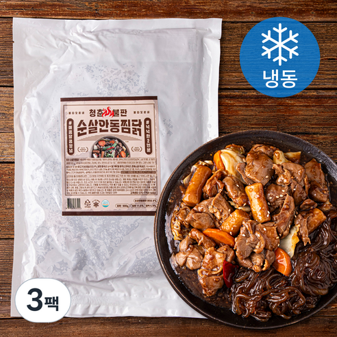 청춘불판 순살 안동찜닭 (냉동), 900g, 3팩