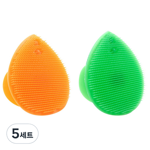 피부사랑 실리콘 클렌징 패드 2p 세트, 오렌지, 그린, 5세트
