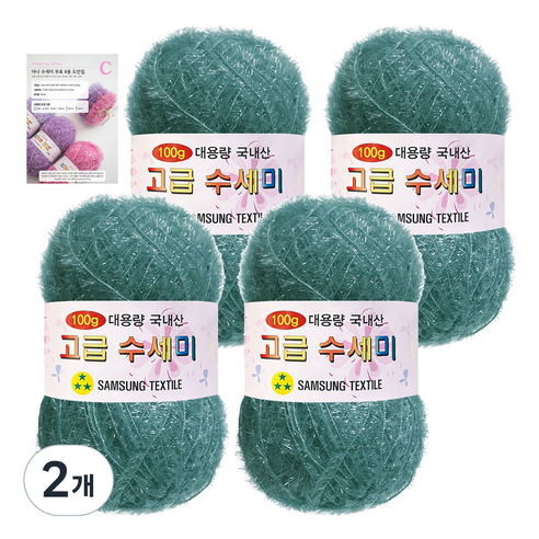 yarna 고급 수세미 100g 4p + C인쇄도안 8종 세트, 165 민트데님, 2개