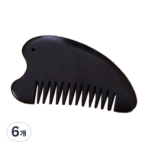 미빌 흑석 마사지 얼굴 바디 경락 지압 괄사도구, 삼각빗, 6개