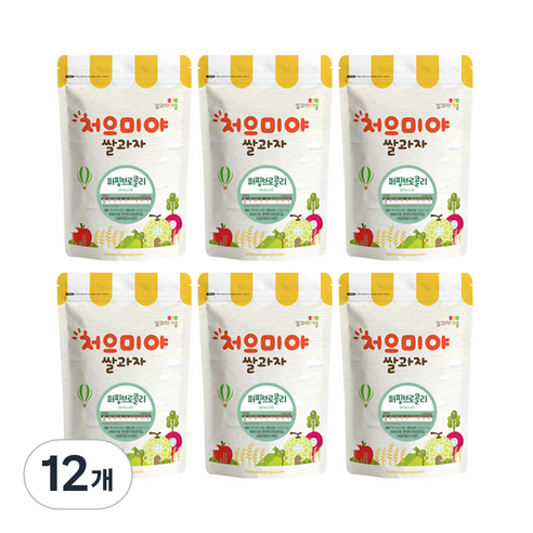 쌀과자마을 처으미야 퍼핑 과자, 브로콜리, 12개, 50g