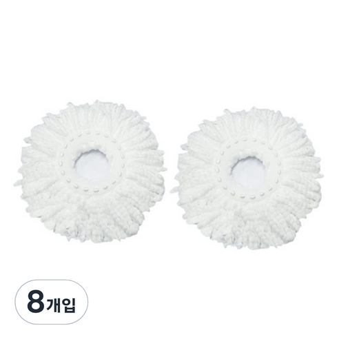 오션웰라이프 물걸레 밀대청소기 리필 걸레 화이트, 8개