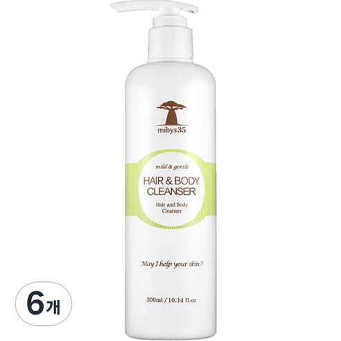 미하이스35 헤어 앤 바디 유아 클렌져, 300ml, 6개