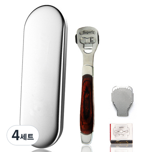 텐도씨 발 각질제거기 콘커터 + 풋파일 + 리필날 10p 세트, 4세트