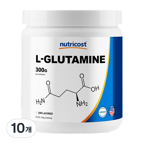 뉴트리코스트 대용량 헬스보충제 무맛 L 글루타민, 300g, 10개