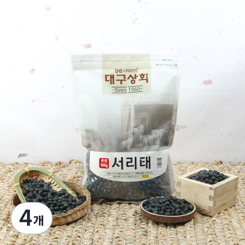 대구상회 국내산 서리태 검정콩, 500g, 4개