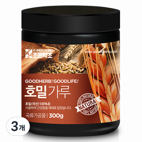 조은약초 프리미엄 볶은 호밀 가루, 300g, 3개