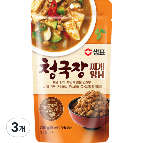 샘표 청국장찌개 양념, 200g, 3개