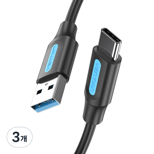 벤션 투톤 USB3.1 Gen1 C타입 USB3.0 고속충전케이블, 0.5m, 혼합색상, 3개