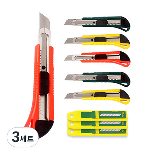 다다 대형 커터칼 6개 + 칼날 30개, 랜덤발송, 3세트