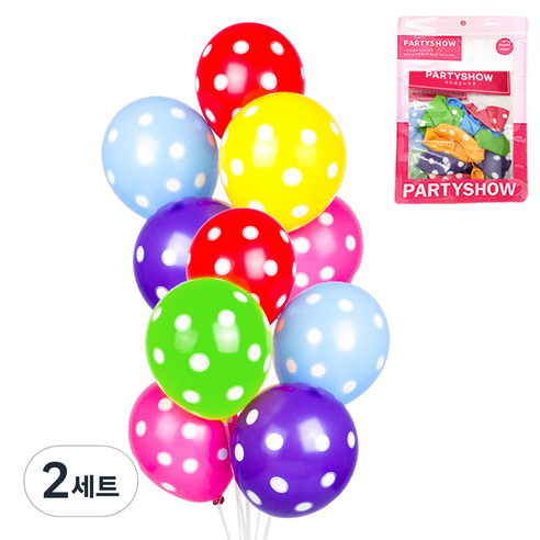 파티쇼 파티 장식 풍선 도트 10종 세트, 혼합색상, 2세트