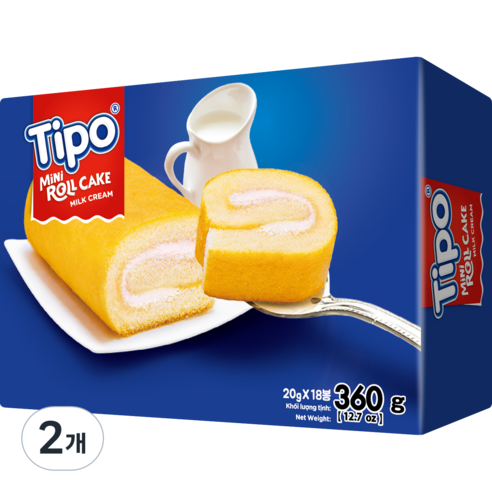 티포 미니 롤케이크, 360g, 2개