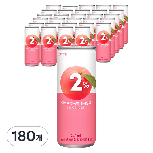 이프로 부족할때 복숭아, 240ml, 180개