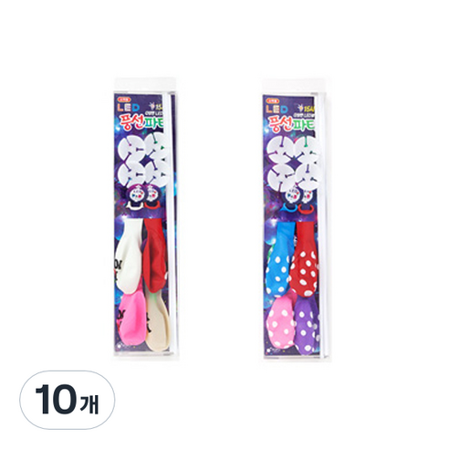 포포팬시 LED 풍선파티 스틱형, 랜덤 발송, 10개