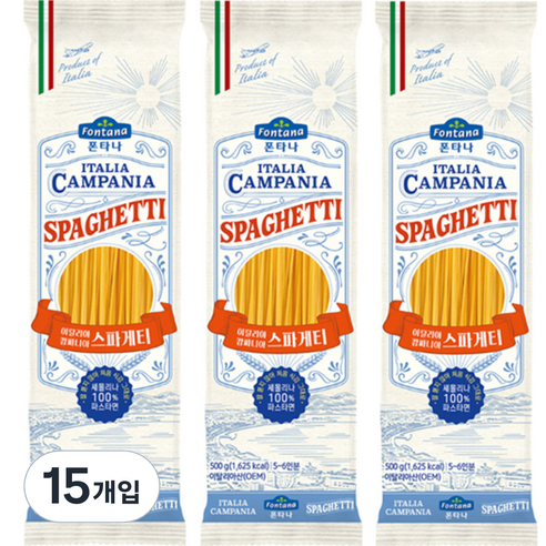 폰타나 이탈리아 캄파니아 스파게티, 500g, 15개