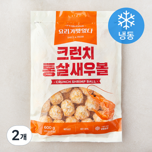 요리가맛있다 크런치 새우볼 (냉동), 600g, 2개