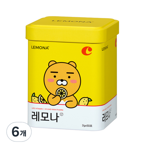 레모나 카카오 프렌즈 에디션 틴케이스 랜덤발송 50p, 100g, 6개