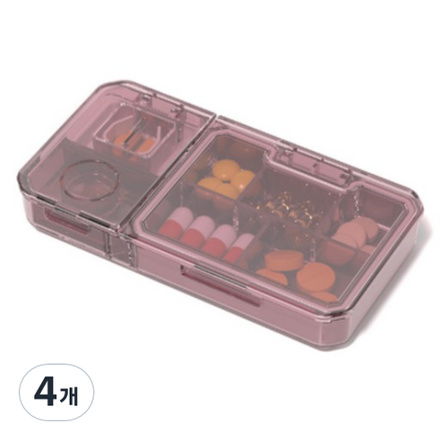 스타리움 알약 커팅 분쇄기 보관통 레드, 4개
