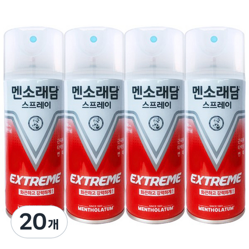 멘소래담 스프레이 파스 익스트림 에스 핫타입 180ml, 1개입, 20개
