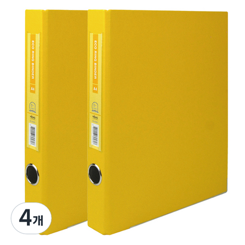 현풍 D링 바인더 파일 명찰형 3cm 3공 A4, 노랑색, 4개