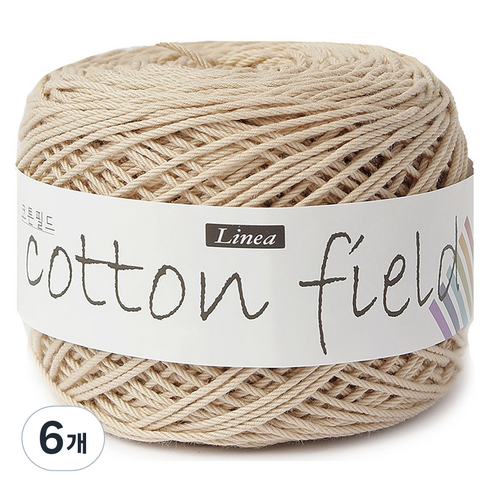 리네아 코튼 필드 뜨개실 80g, 302 연베이지, 6개