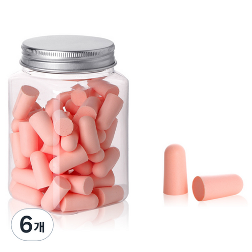 헤이조이 소음 차단 귀마개 핑크, 6개, 60개입