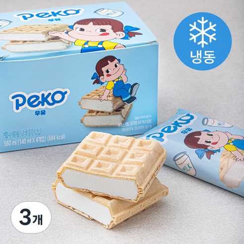 페코 아이스 모나카 우유 4개입 (냉동), 560ml, 3개