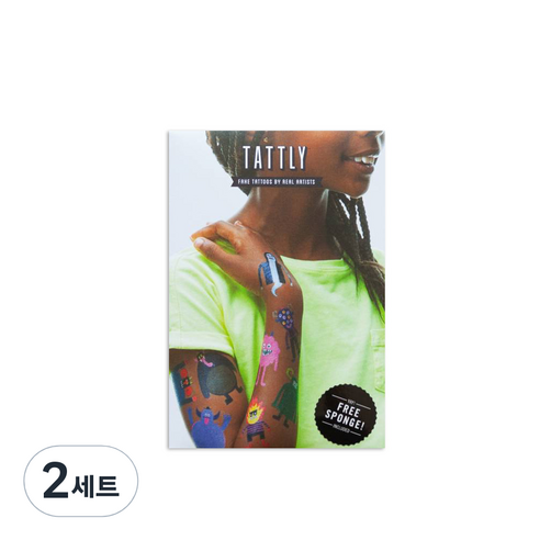 태틀리 타투 스티커 8종 세트, 스푸키 스쿼드, 2세트