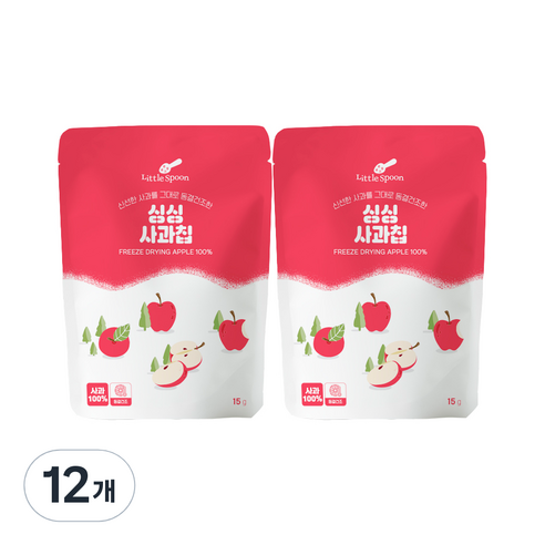 리틀스푼 동결건조 싱싱 사과칩, 13g, 12개