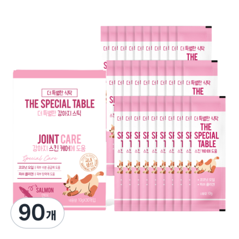 더특별한식탁 강아지 짜먹는 간식, 연어, 300g, 90개