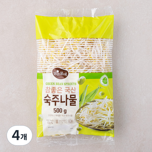 맑은물에 참좋은 국산 숙주나물, 500g, 4개