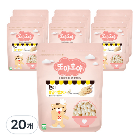 또야호야 유기농 과자 옹알이, 현미맛, 20개, 30g
