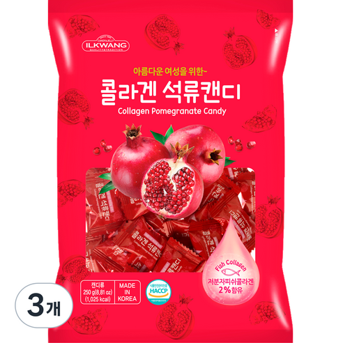 일광제과 콜라겐 석류캔디, 250g, 3개