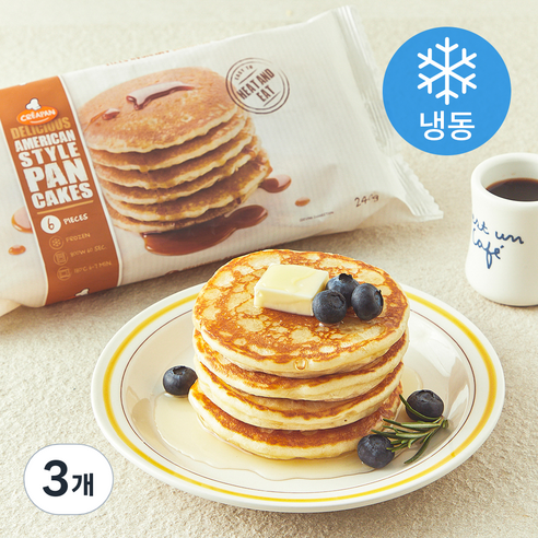 크레아팬 딜리셔스 아메리칸 스타일 팬케이크 (냉동), 240g, 3개