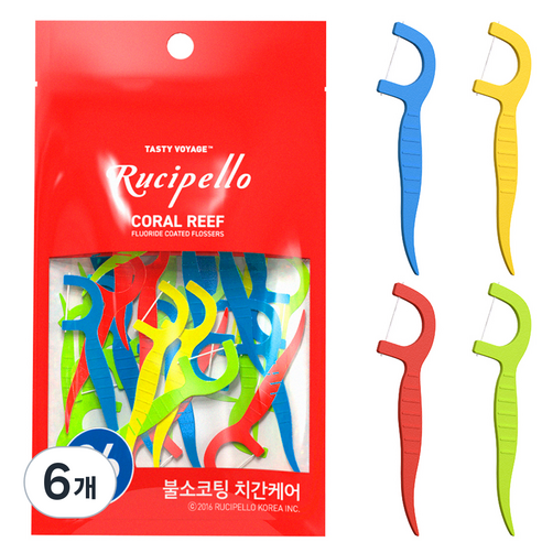 루치펠로 코랄리프 치실, 71mm, 36개입, 6개