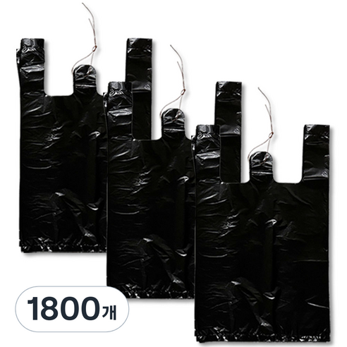 애니돌 손잡이 마트봉투 검정, 5L, 1800개