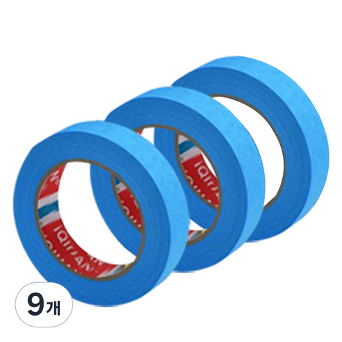다다 칼라 마스킹 종이테이프 20mm x 15m, 블루, 9개