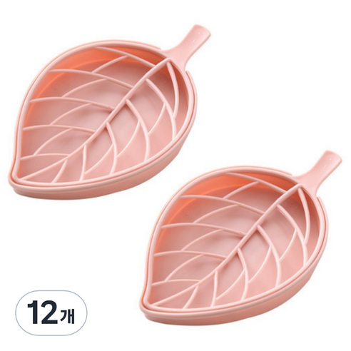 하이엉클 파스텔 나뭇잎 비누 받침대, 핑크, 12개